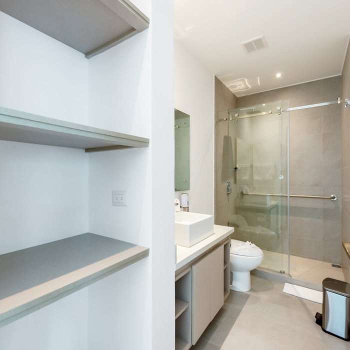 Baño Apartamento Seis Personas Vacacionando